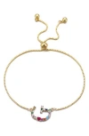 Adornia Mixed Crystal Initial Chain Bracelet