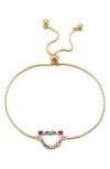 Adornia Mixed Crystal Initial Chain Bracelet