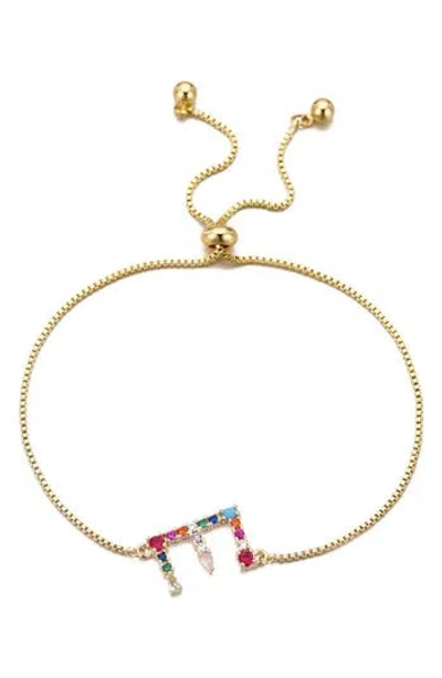 Adornia Mixed Crystal Initial Chain Bracelet