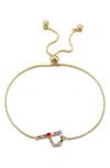 Adornia Mixed Crystal Initial Chain Bracelet