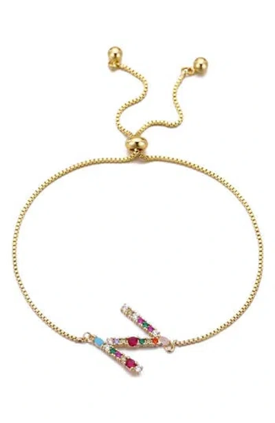 Adornia Mixed Crystal Initial Chain Bracelet