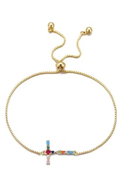 Adornia Mixed Crystal Initial Chain Bracelet