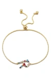 Adornia Mixed Crystal Initial Chain Bracelet