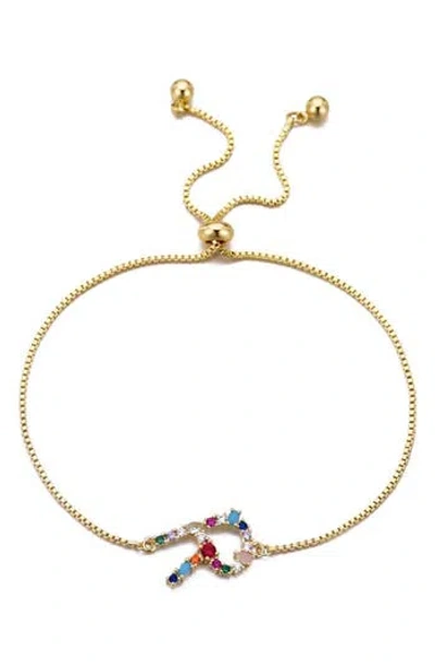 Adornia Mixed Crystal Initial Chain Bracelet