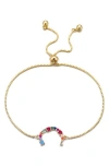 Adornia Mixed Crystal Initial Chain Bracelet