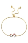 Adornia Mixed Crystal Initial Chain Bracelet
