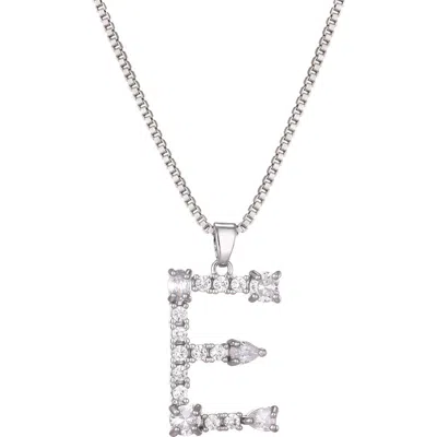 Adornia Mixed Crystal Initial Pendant Necklace In Silver