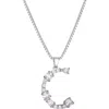Adornia Mixed Crystal Initial Pendant Necklace In Silver