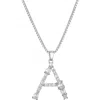 Adornia Mixed Crystal Initial Pendant Necklace In Silver
