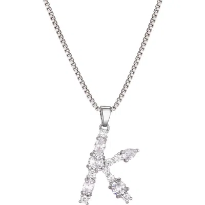 Adornia Mixed Crystal Initial Pendant Necklace In Silver