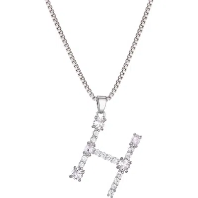 Adornia Mixed Crystal Initial Pendant Necklace In Silver