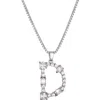 Adornia Mixed Crystal Initial Pendant Necklace In Silver
