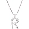 Adornia Mixed Crystal Initial Pendant Necklace In Silver