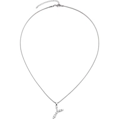 Adornia Mixed Crystal Initial Pendant Necklace In Silver