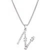 Adornia Mixed Crystal Initial Pendant Necklace In Silver