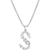 Adornia Mixed Crystal Initial Pendant Necklace In Silver