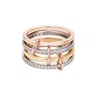 Adornia Mixed Metal Connected 4-piece Ring Stack In Multi