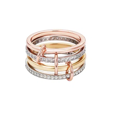 Adornia Mixed Metal Connected 4-piece Ring Stack In Multi
