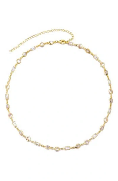 Adornia Mixed Shape Cubic Zirconia Station Necklace