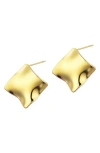 Adornia Tarnish Resistant 18k Gold Plated Wave Stud Earrings In Gold