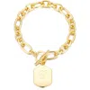 Adornia Monogram Initial Charm Chain Bracelet In Gold