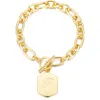 Adornia Monogram Initial Charm Chain Bracelet In Gold