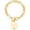 Adornia Monogram Initial Charm Chain Bracelet In Gold