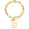 Adornia Monogram Initial Charm Chain Bracelet In Gold