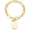 Adornia Monogram Initial Charm Chain Bracelet In Gold