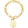 Adornia Monogram Initial Charm Chain Bracelet In Gold