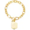 Adornia Monogram Initial Charm Chain Bracelet In Gold
