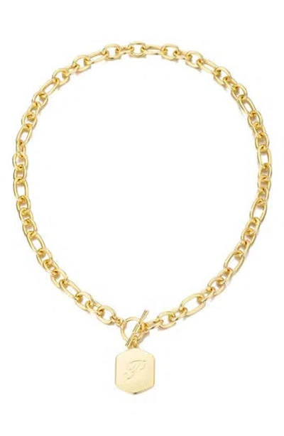 Adornia Monogram Initial Pendant Necklace In Gold