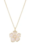 Adornia Mother-of-pearl & Cubic Zirconia Flower Pendant Necklace In Gold