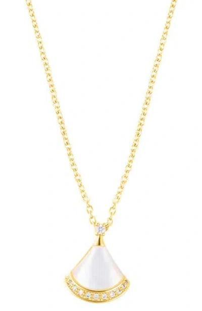 Adornia Mother-of-pearl & Cubic Zirconia Pendant Necklace In Multi