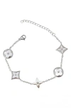 Adornia Mother Of Pearl Clover Charm Bracelet In White