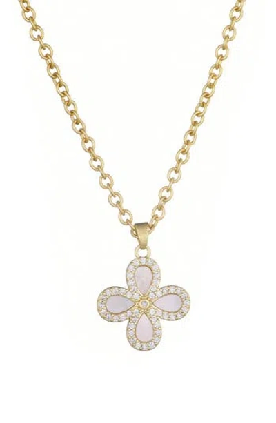 Adornia Mother Of Pearl Clover Pendant Necklace