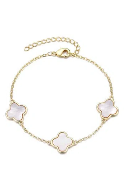 Adornia Mother-of-pearl Clover Station Bracelet In Multi