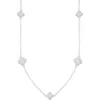 Adornia Mother Of Pearl Clover Station Necklace In White