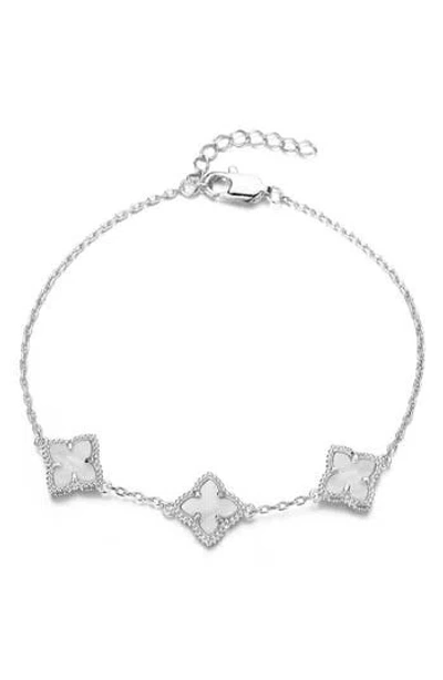 ADORNIA ADORNIA MOTHER OF PEARL FLOWER STATION BRACELET