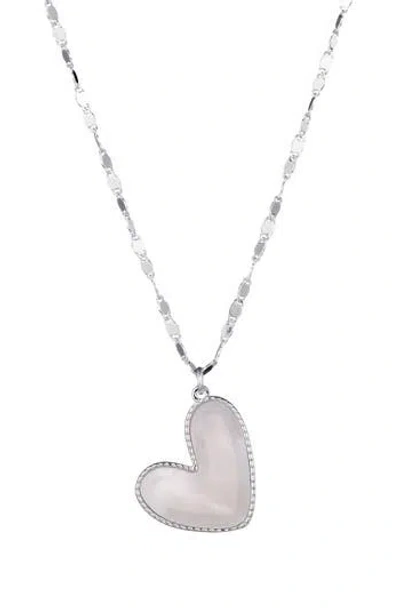 Adornia Mother-of-pearl Heart Pendant Necklace In Gold