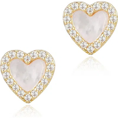 ADORNIA ADORNIA MOTHER OF PEARL HEART STUD EARRINGS