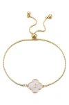 Adornia Mother Of Pearl Initial Clover Bracelet