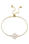 Adornia Mother Of Pearl Initial Clover Bracelet