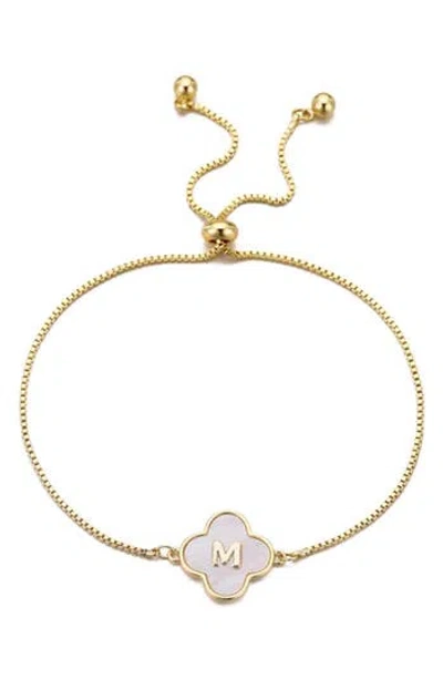 Adornia Mother Of Pearl Initial Clover Bracelet