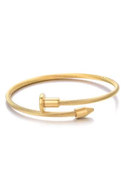 Adornia Nail Cable Cuff Bracelet In Gold