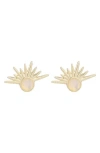 Adornia 14k Gold Plated Opal Sunrise Earrings In Gold