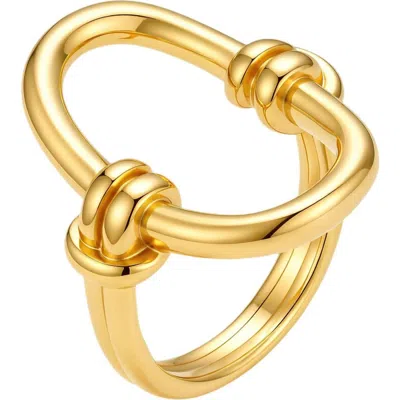 Adornia Outline Oval Statement Ring In Gold