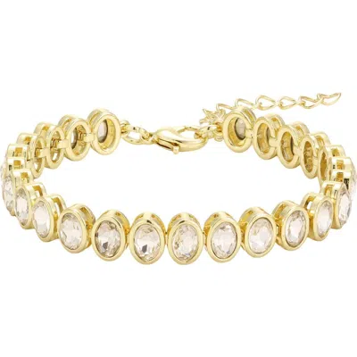 Adornia Oval Bezel Tennis Bracelet In Gold