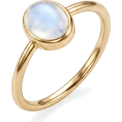 Adornia Oval Moonstone Ring In Gold/ White