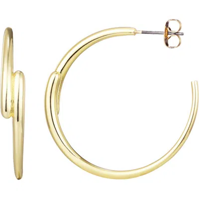 Adornia Overlapping Hoop Earrings In Gold